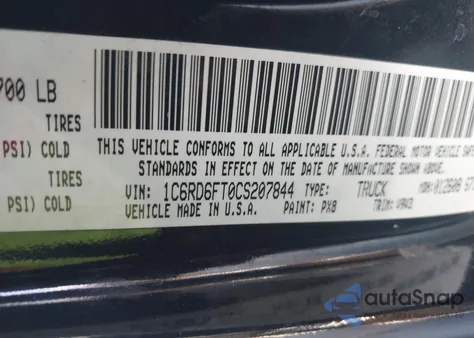 2012 Ram 1500 St z USA, uszkodzony, nr VIN 1C6RD6FT0CS207844
